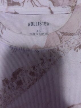 Hollister Pink Marble Ribbed Short Sleeve Tee
